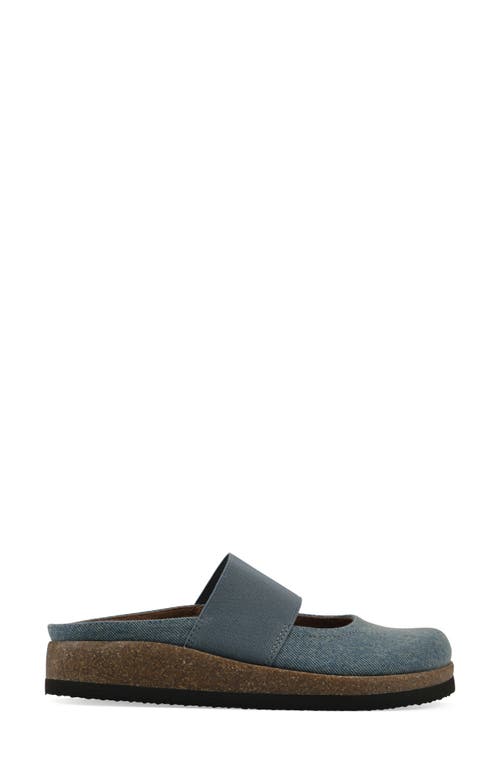 White Mountain Footwear Bassi Wedge Mule In Vintage Blue Fabric