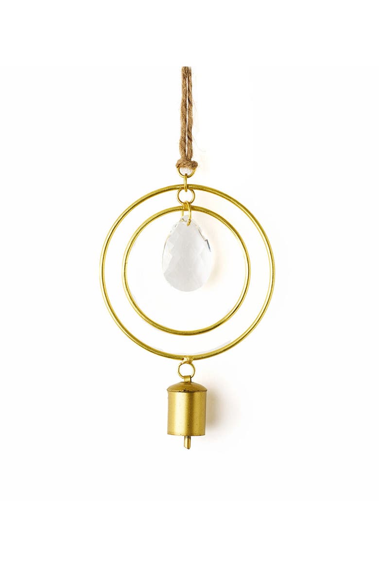 Suyra Two Circle Crystal Suncatcher Wind Chime - Hand Tuned, Main, color, Brown