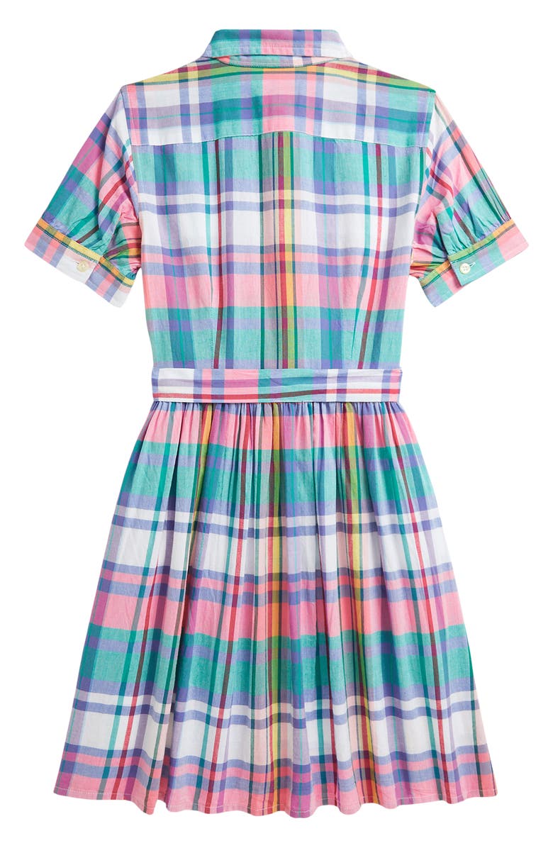 Polo Ralph Lauren Kids' Madras Plaid Cotton Button-Down Shirtdress, Alternate, color, 