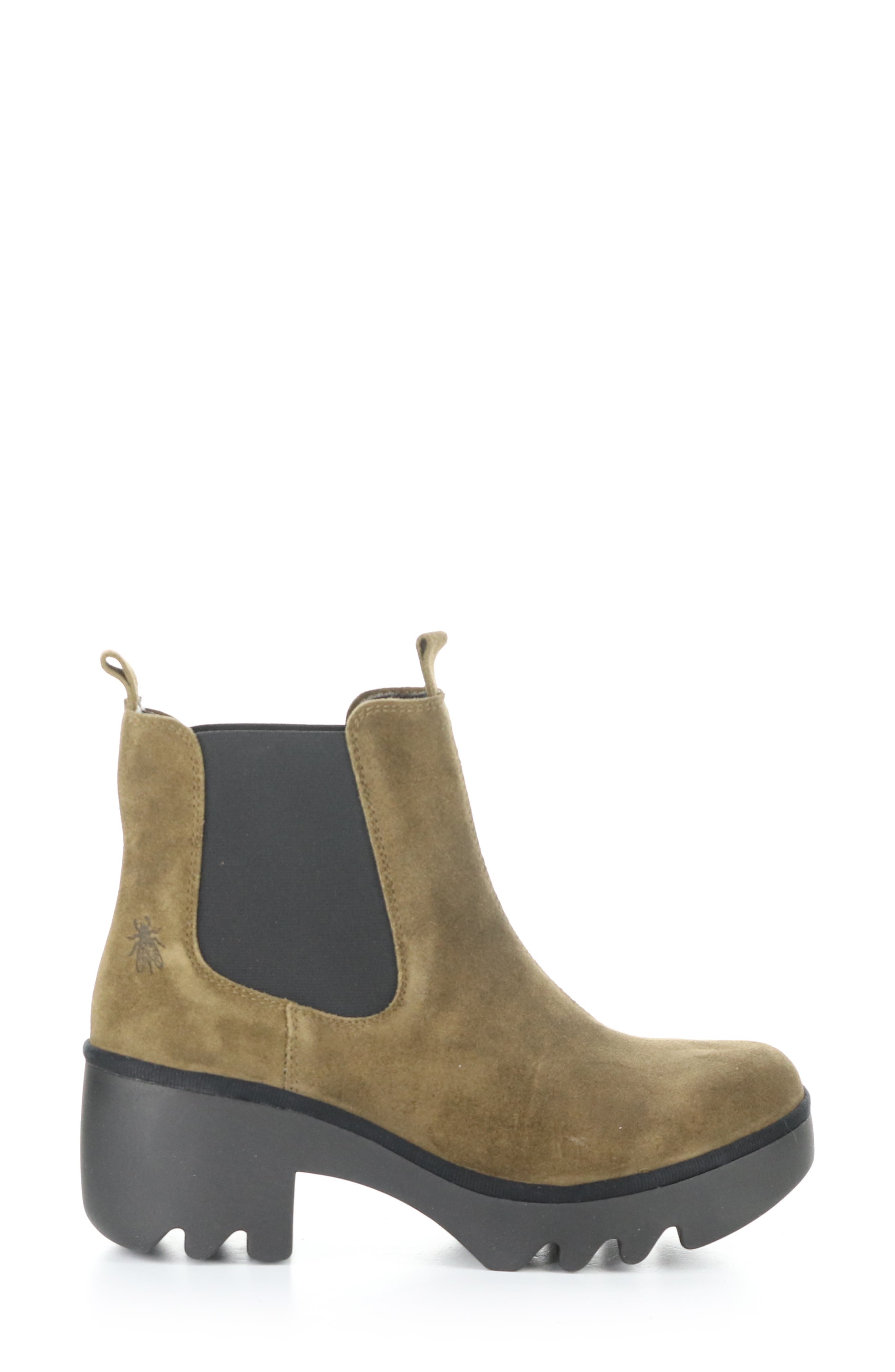 Fly London Trig Platform Chelsea Boot, Alternate, color, Elephant Oil Suede