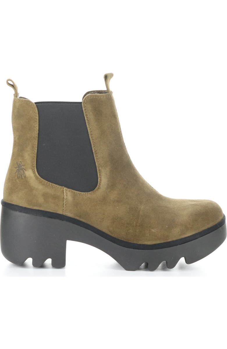 Fly London Trig Platform Chelsea Boot, Alternate, color, Elephant Oil Suede