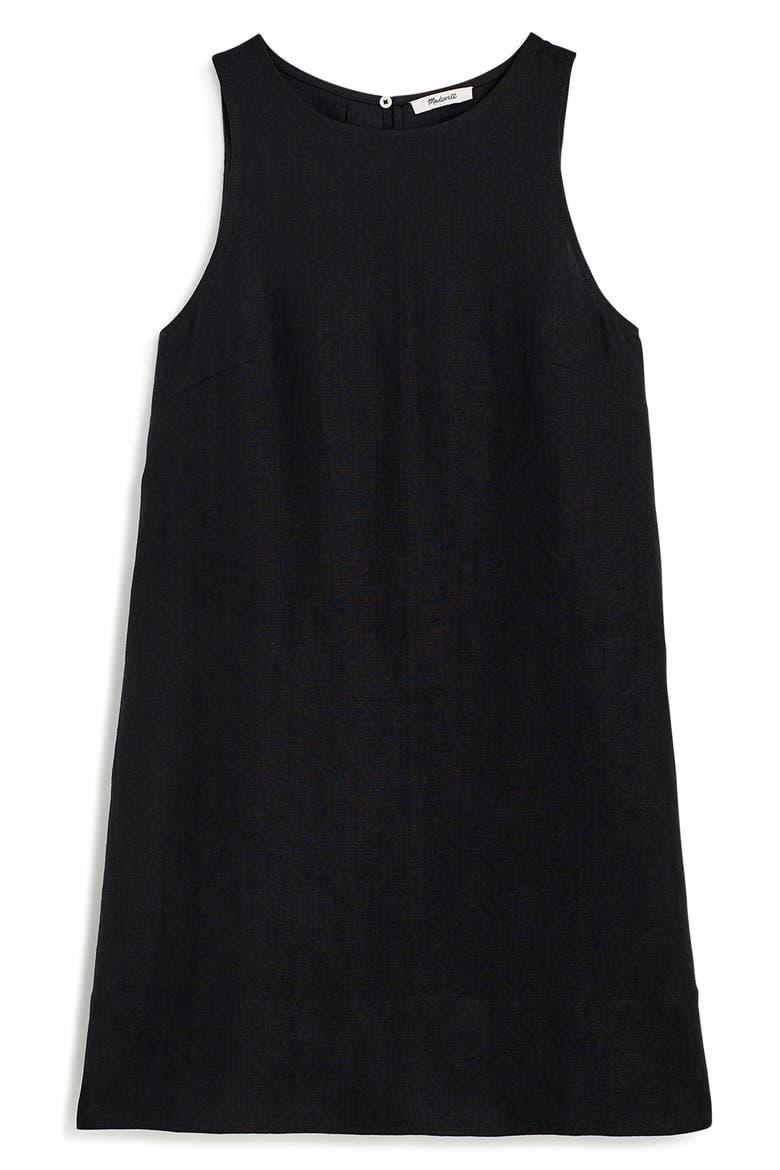Leilani Linen Dress, Alternate, color, JET BLACK