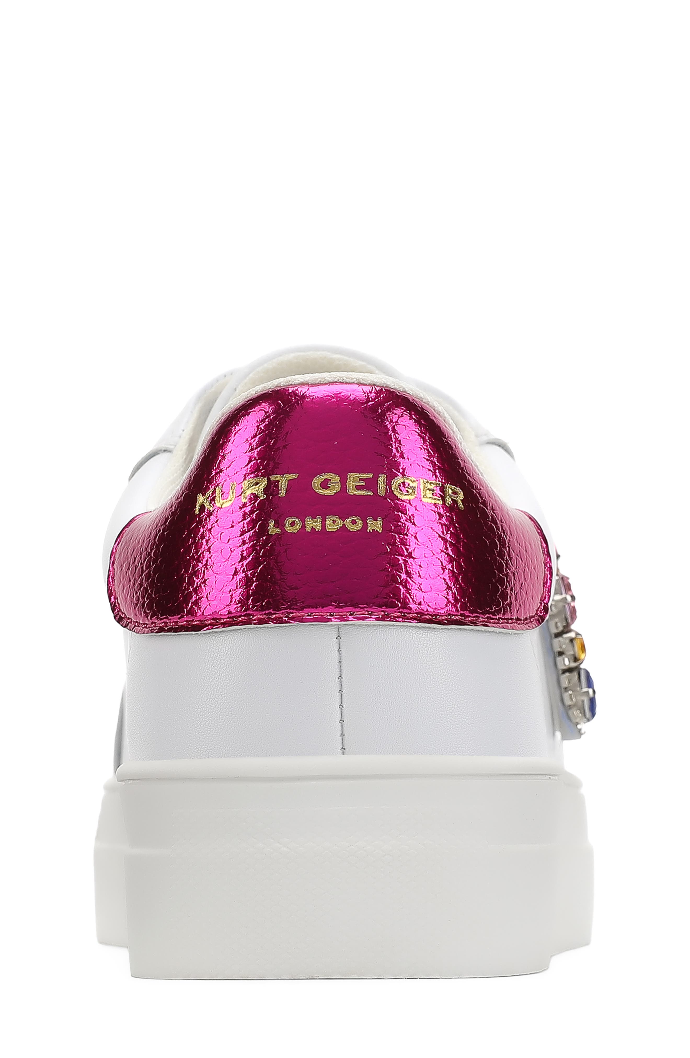 Kurt Geiger London Kids' Mini Laney Love Heart Sneaker, Alternate, color, White