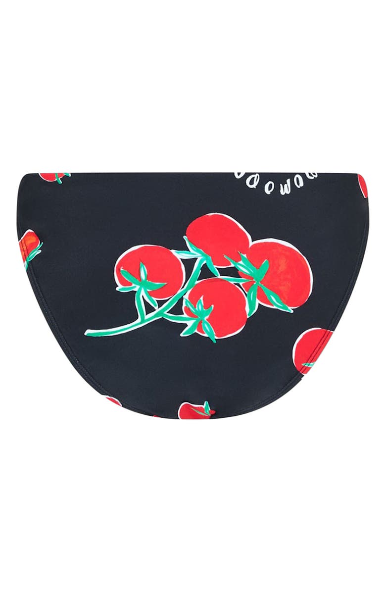 Milly Margot Pomodoro Bikini Bottoms, Alternate, color, Black/ Red
