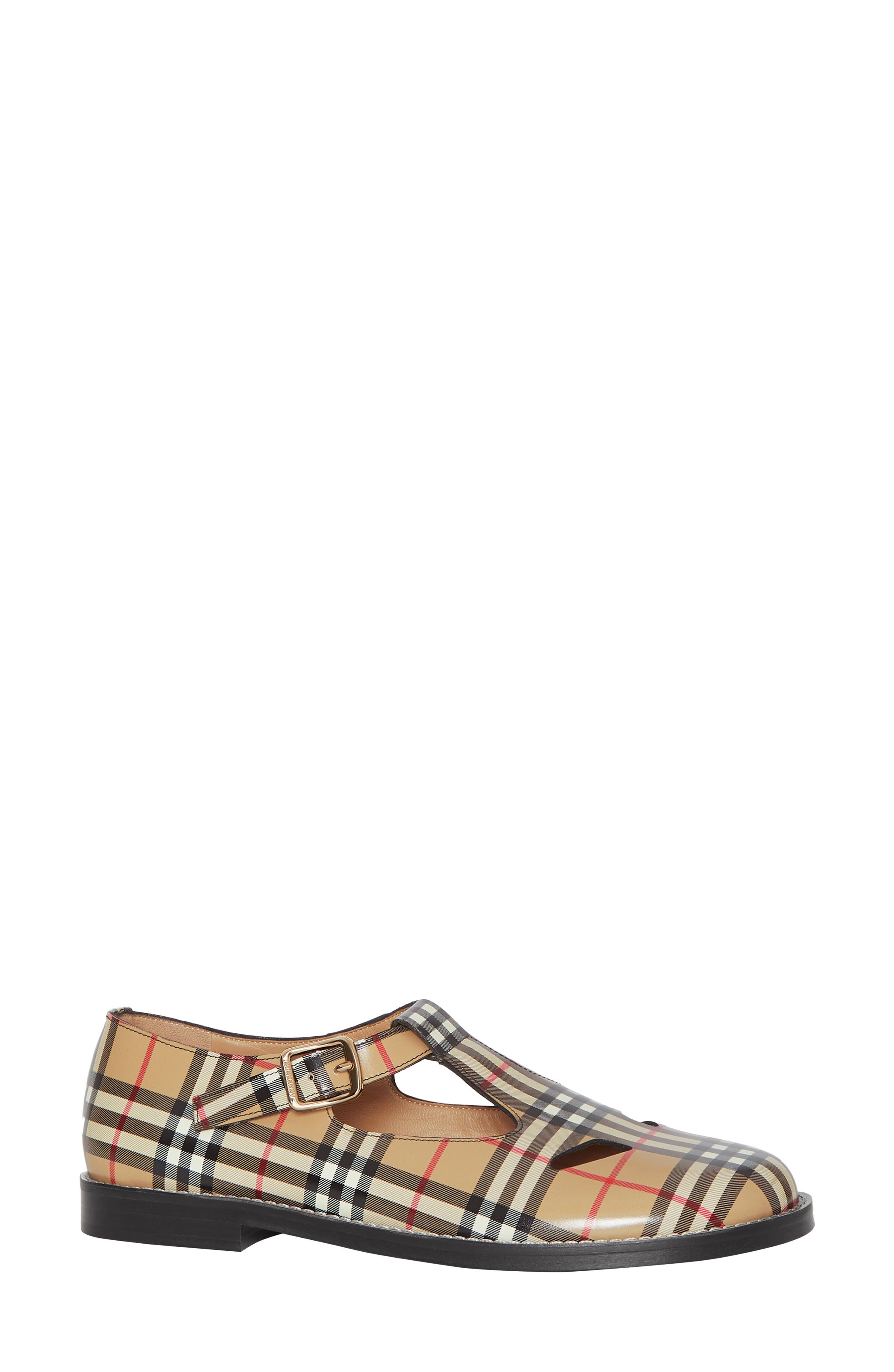 Burberry Hannie Vintage Check T-Strap Mary Jane Flat, Main, color, 