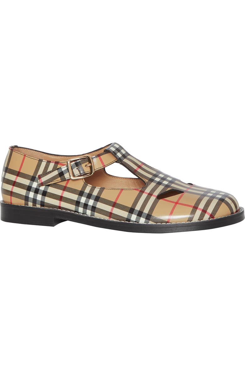 Burberry Hannie Vintage Check T-Strap Mary Jane Flat, Main, color,