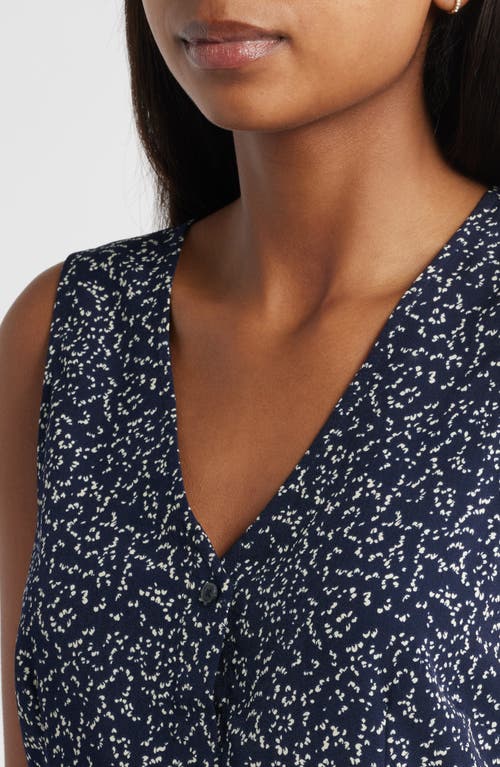 Bobeau Print Button-up Vest In Multi