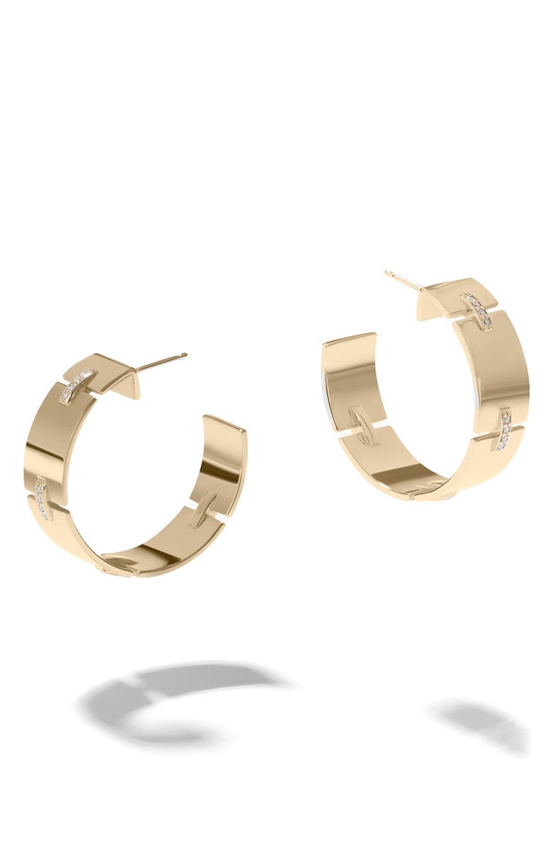 LANA Tag Link Vanity Hoop Earrings, Main, color,