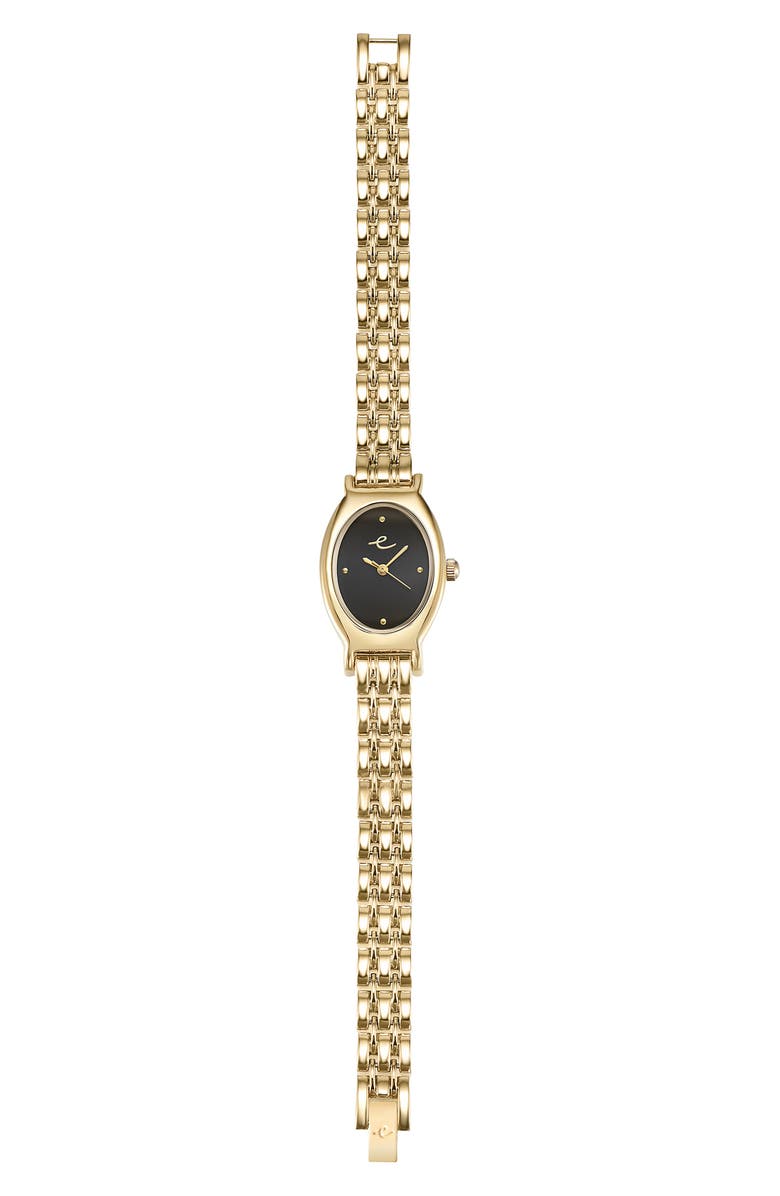 Ettika Classic Oval Dial Two-Tone Bracelet Watch, Alternate, color, Black And Gold
