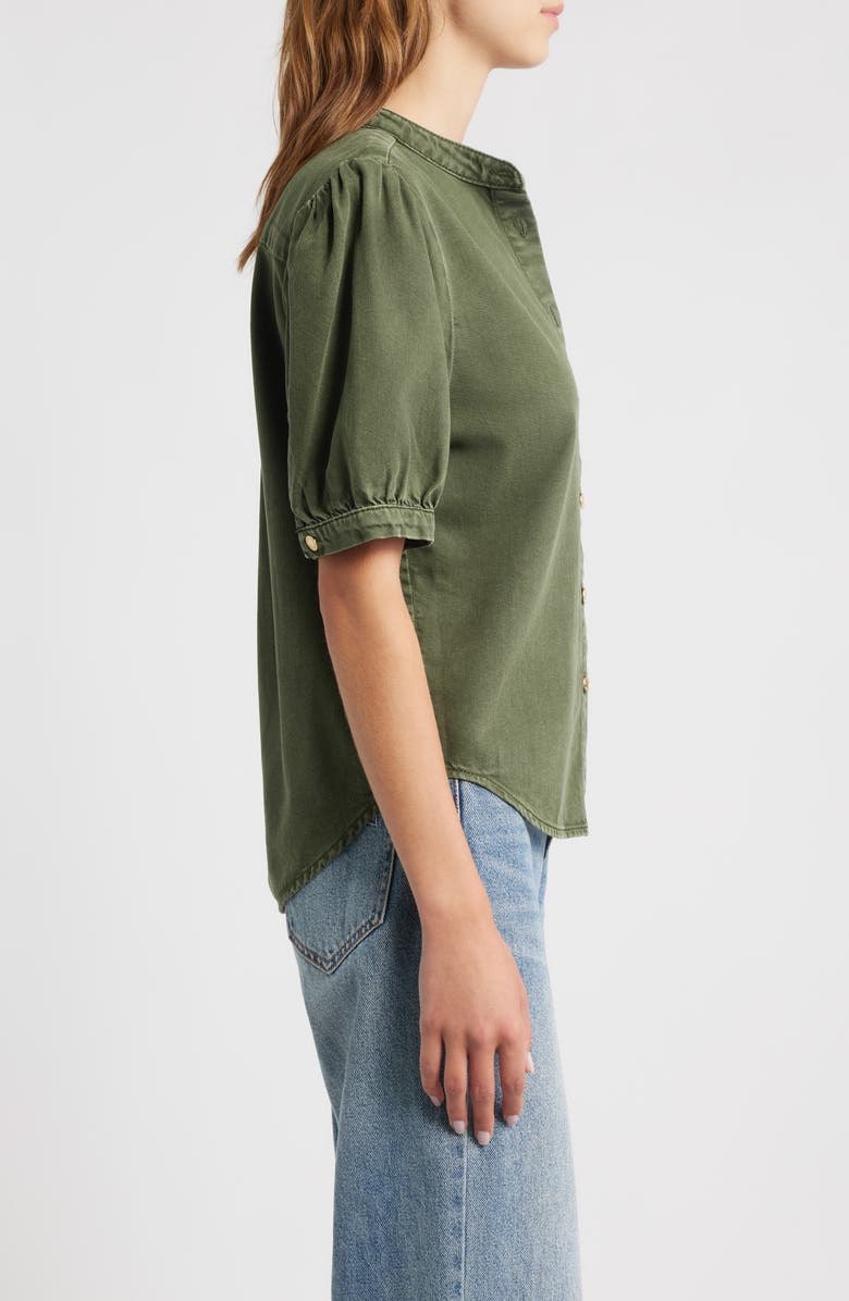 rag & bone Jordan Ultra Featherweight Short Sleeve Button-Up Shirt, Alternate, color, Dark Olive