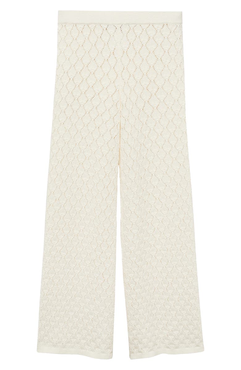MANGO Openwork Knit Pull-On Straight Leg Pants, Alternate, color, 