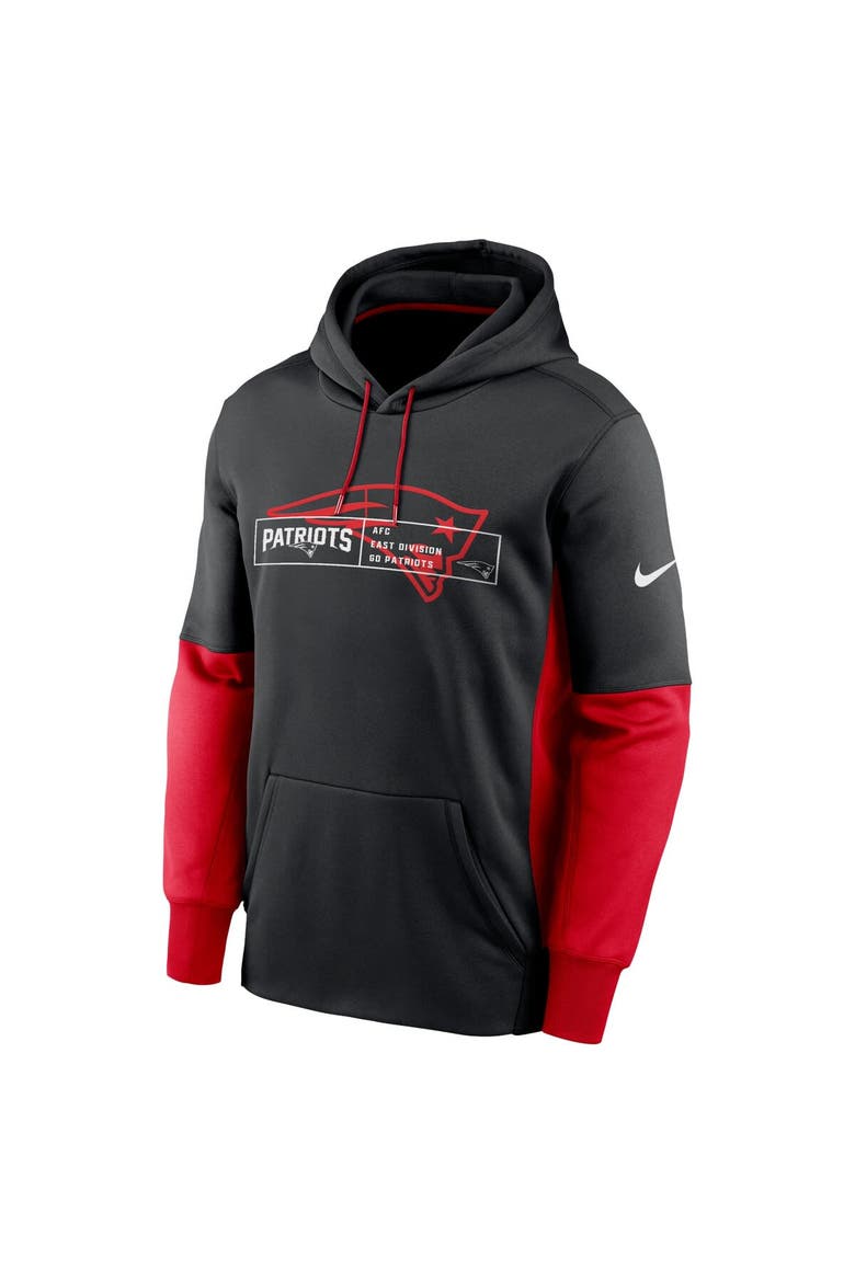 Men's Nike Black New England Patriots Color Block Fleece Performance Pullover Hoodie, Alternate, color, Black