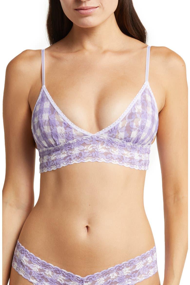 Padded Lace Bralette, Main, color, VARSITY GINGHAM