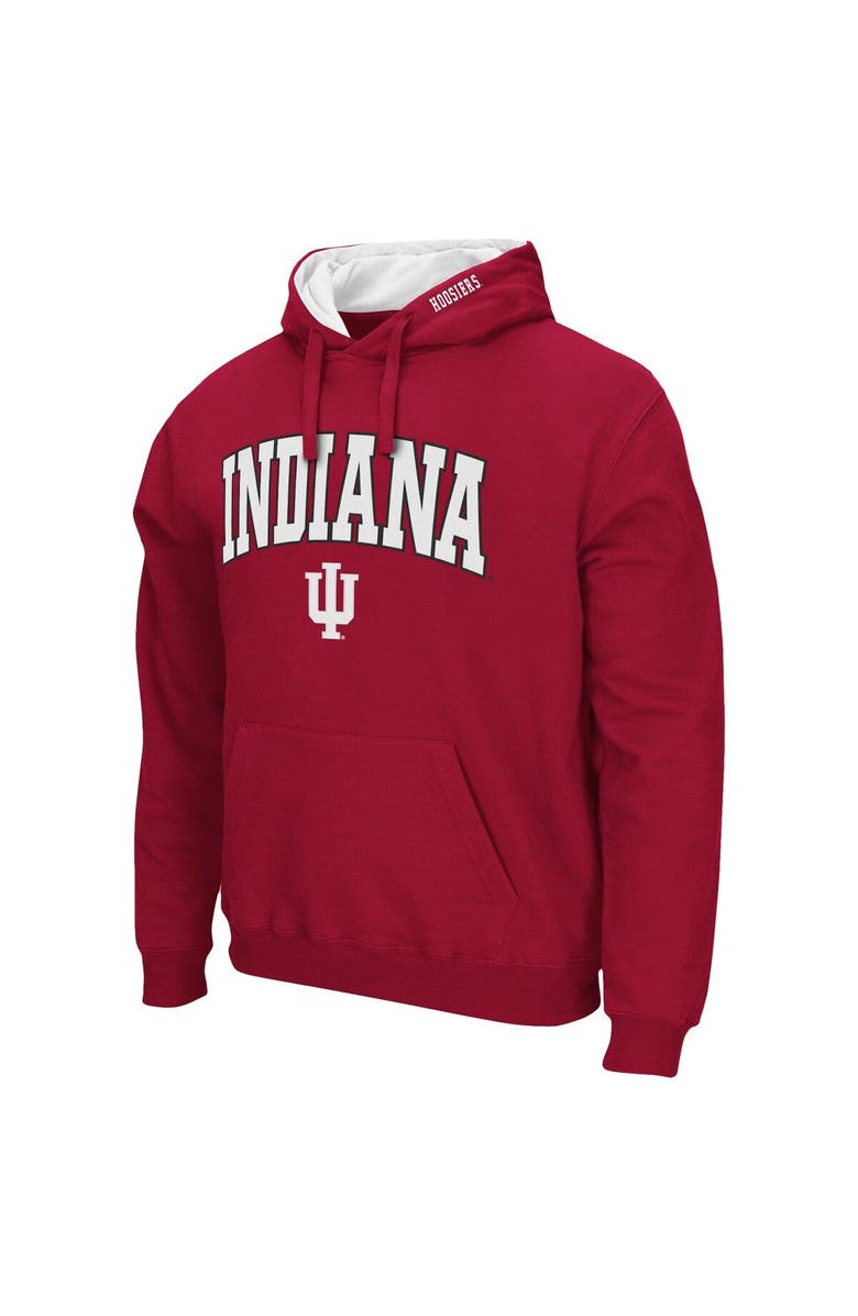 COLOSSEUM Men's Colosseum Crimson Indiana Hoosiers Arch & Logo 3.0 Pullover Hoodie, Alternate, color, Crimson
