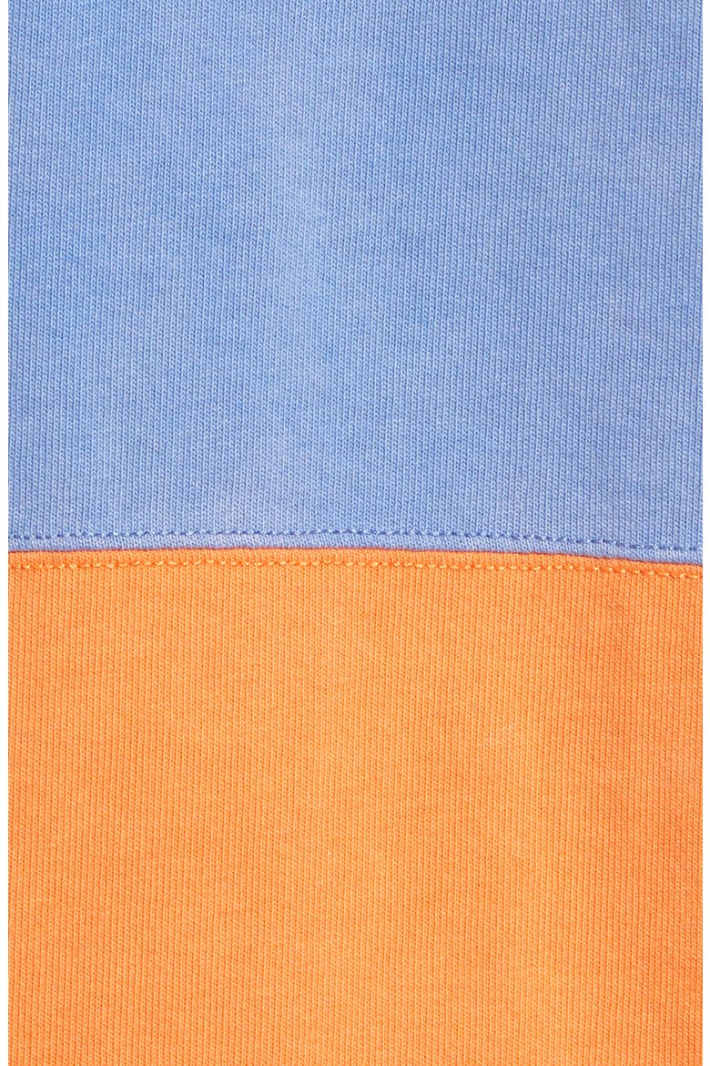 Stripe Long Sleeve Cotton Polo, Alternate, color, KONA ORANGE/ DEEP BLUE