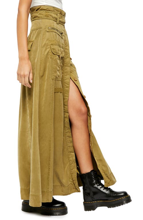 Free People The Feeling Of Falling Belted Maxi Skirt In Green