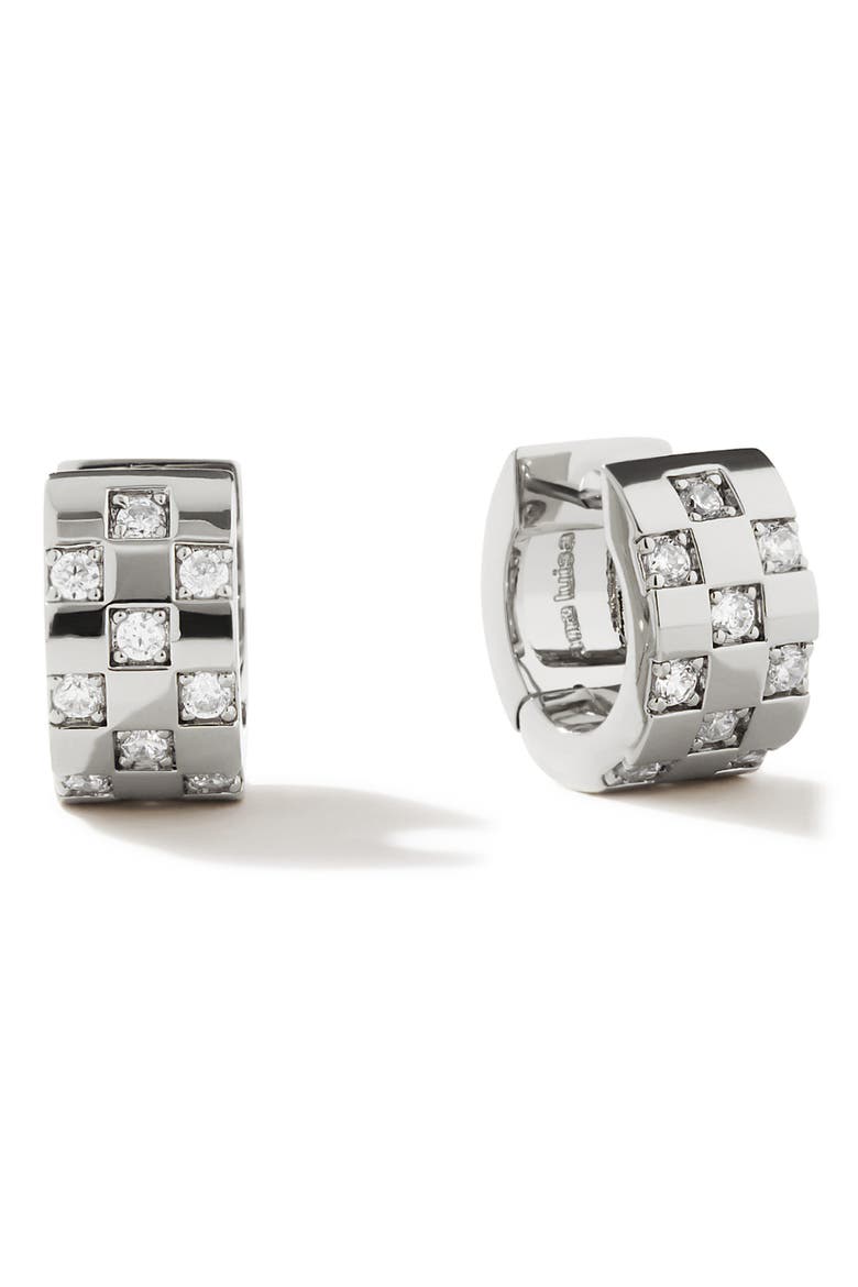Eden Cubic Zirconia Huggie Hoop Earrings, Main, color, SILVER