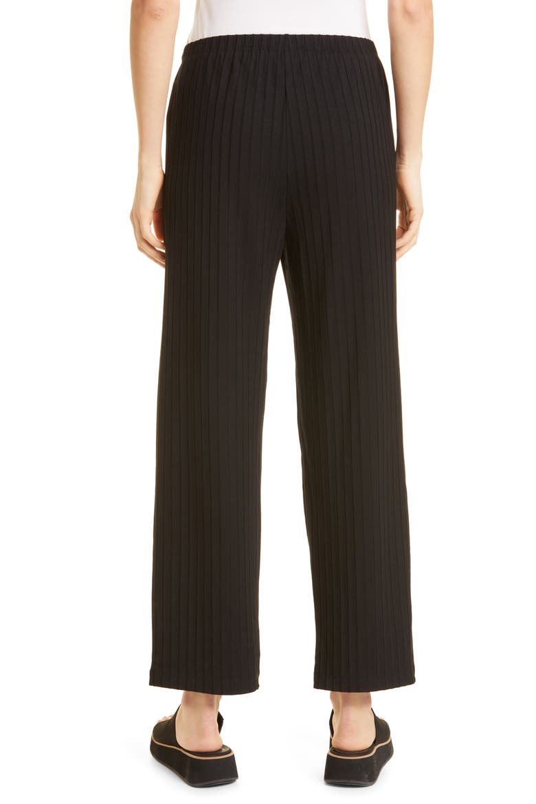 Rib Ankle Pant, Alternate, color, BLACK