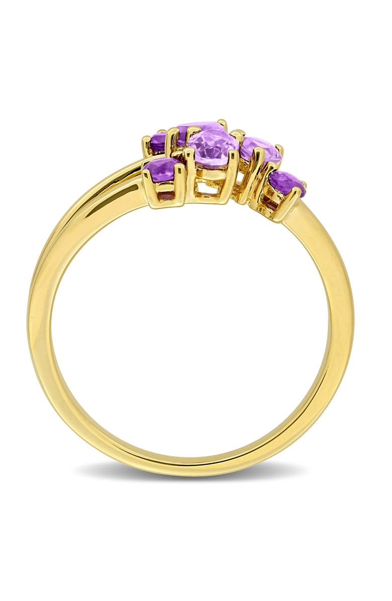 Julianna B. Gemstone Multi-Cut Cluster Ring, Alternate, color, Amethyst/Yellow-Plated Silver