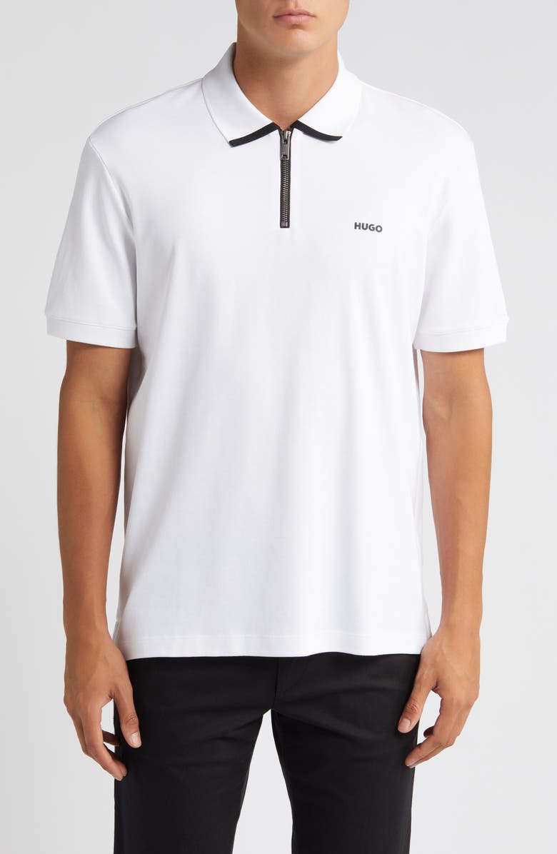 HUGO Dalomino Zip Polo, Main, color, 
