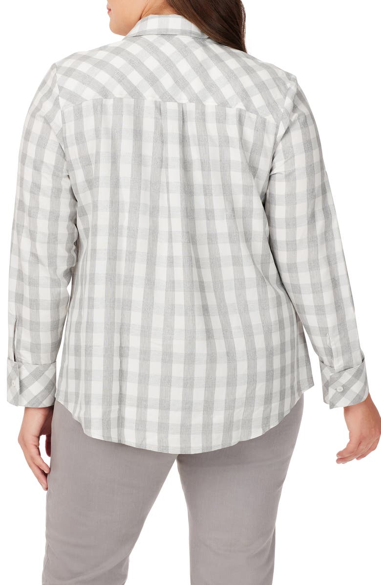 Foxcroft Davis Metallic Gingham Button-Up Shirt, Alternate, color,