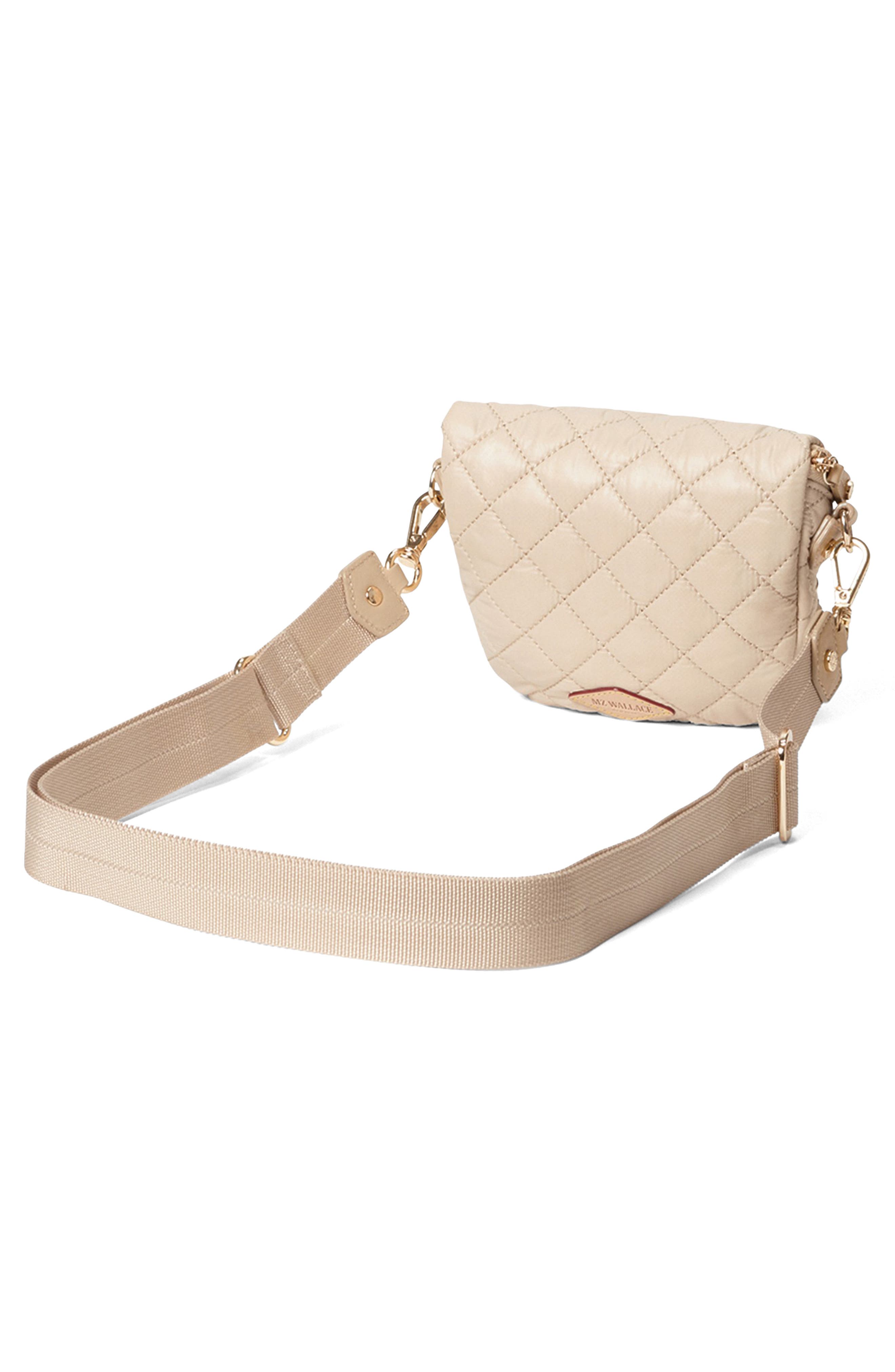 MZ Wallace Micro Crosby Diamond Quilted Nylon Sling Bag, Alternate, color, Buff