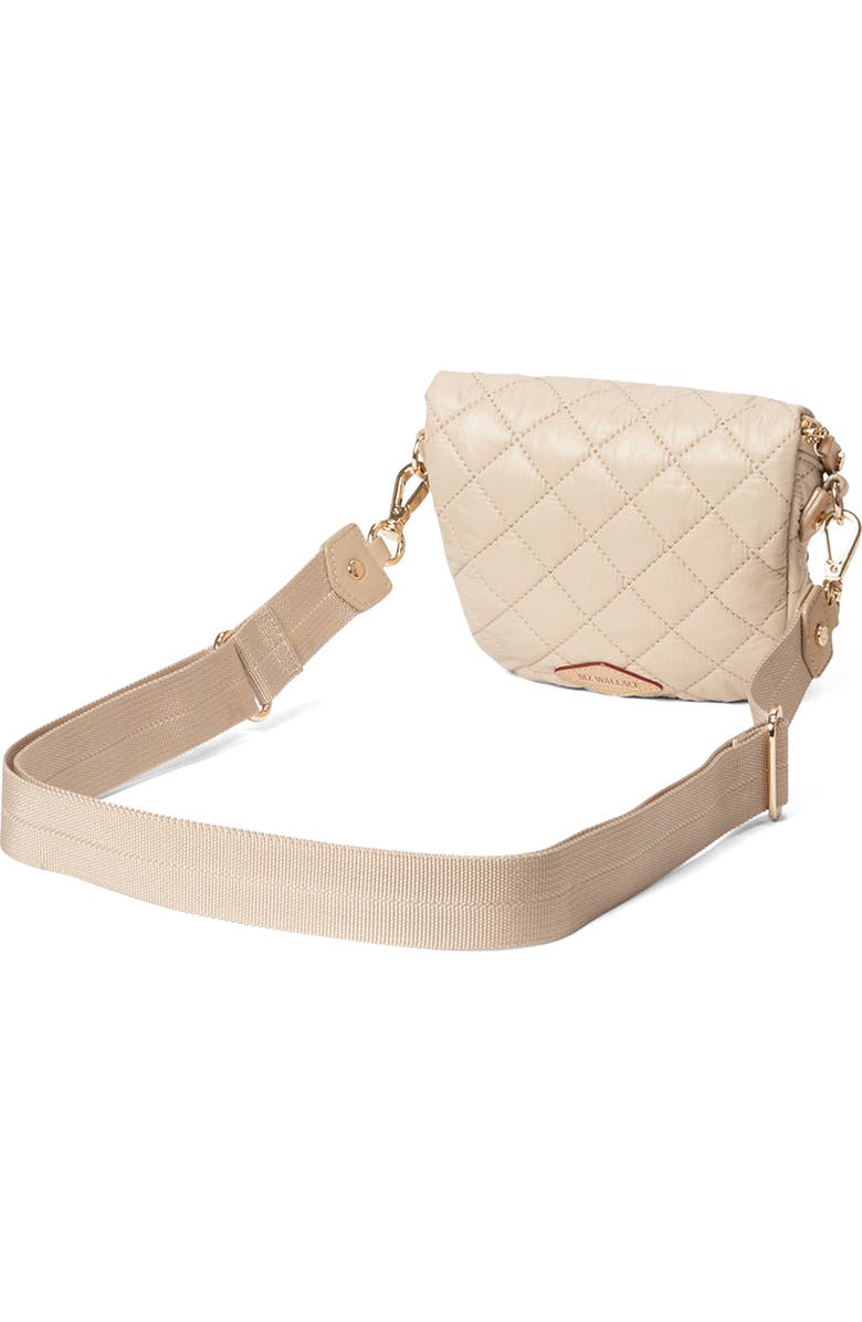 MZ Wallace Micro Crosby Diamond Quilted Nylon Sling Bag, Alternate, color, Buff
