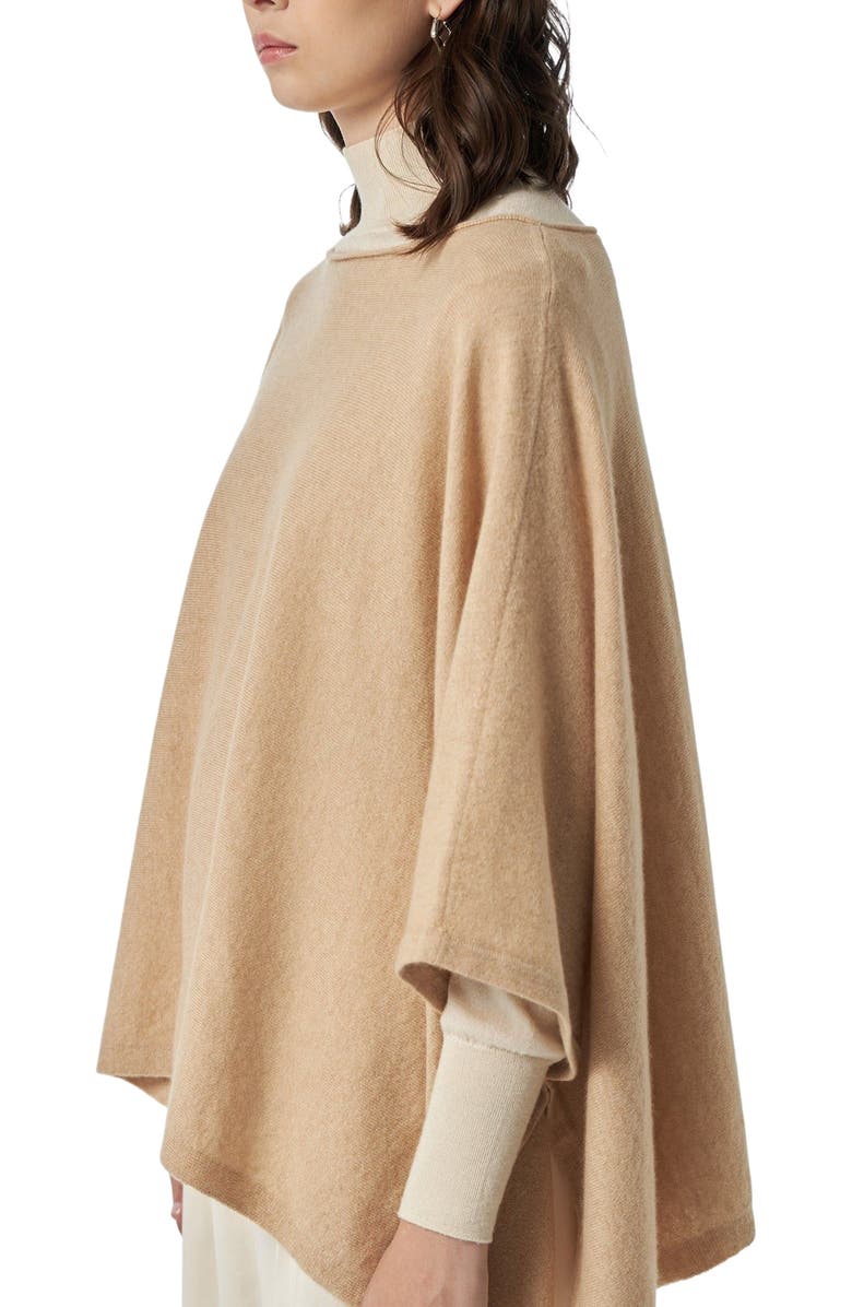 GOBI Mongolian Cashmere Organic Color Cashmere Boat-Neck Poncho, Alternate, color, 