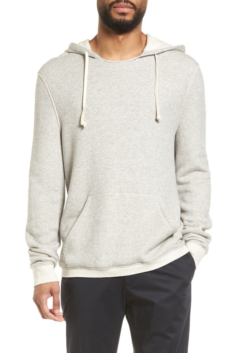 Slub Pullover Hoodie, Main, color, LIGHT HEATHER GREY