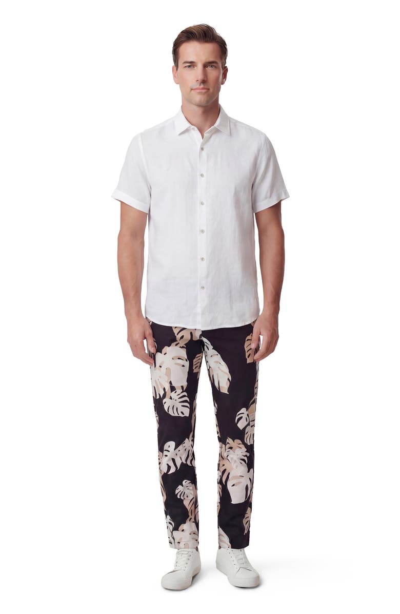 Lords of Harlech Monstera Floral Mens Tailored Pant, Main, color, Monstera Floral Smoke