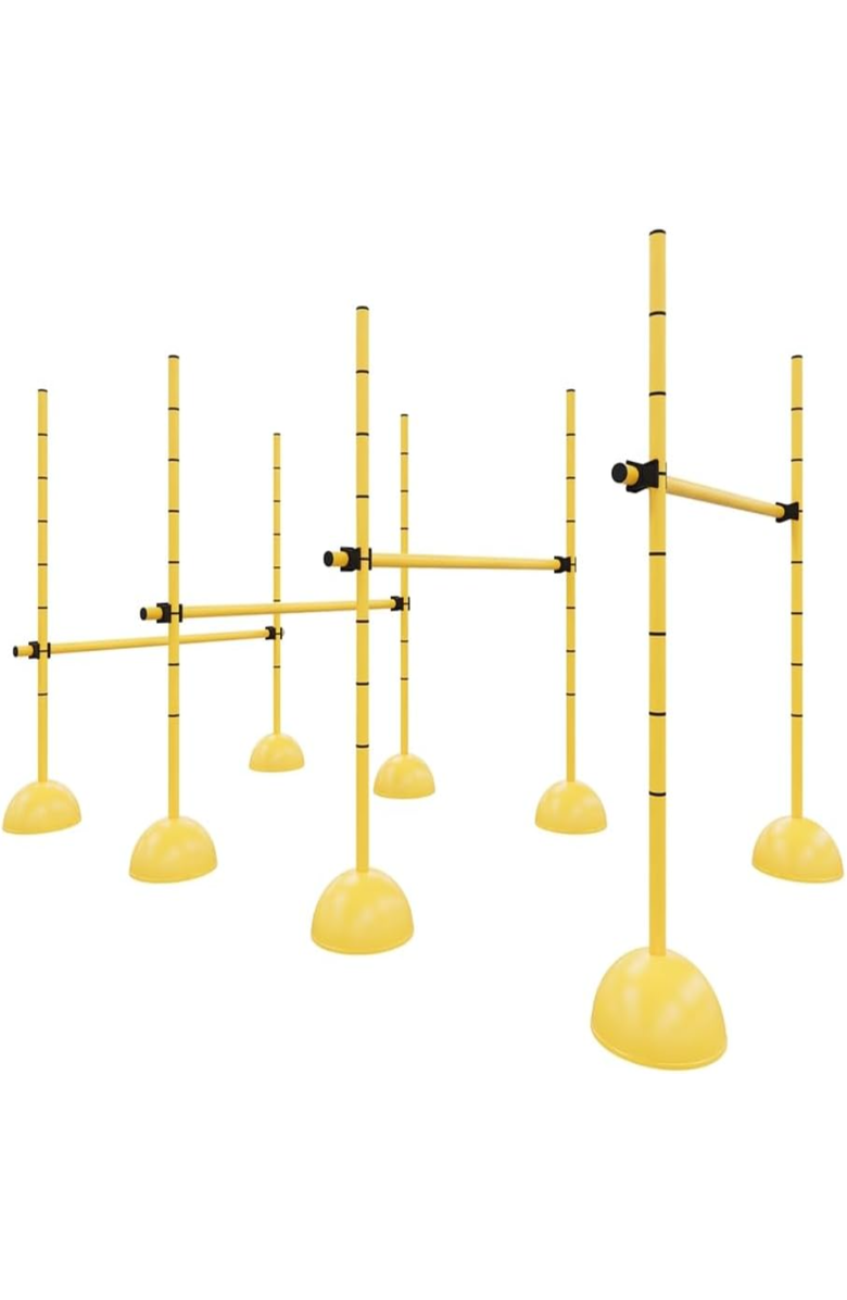 Power Systems Adjustable Plyo Hurdles Set of 4 - Training Hurdles for Agility & Speed, Yellow, Main, color, Black