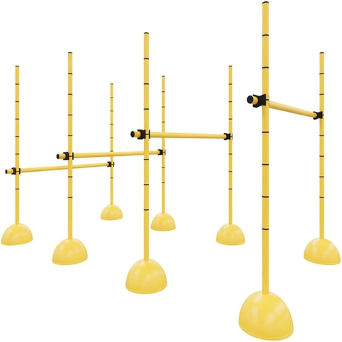 Adjustable Plyo Hurdles Set of 4 - Training Hurdles for Agility & Speed, Yellow