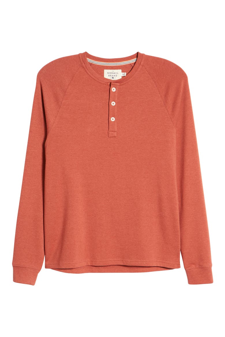 Puremeso Raglan Henley, Alternate, color, RUST