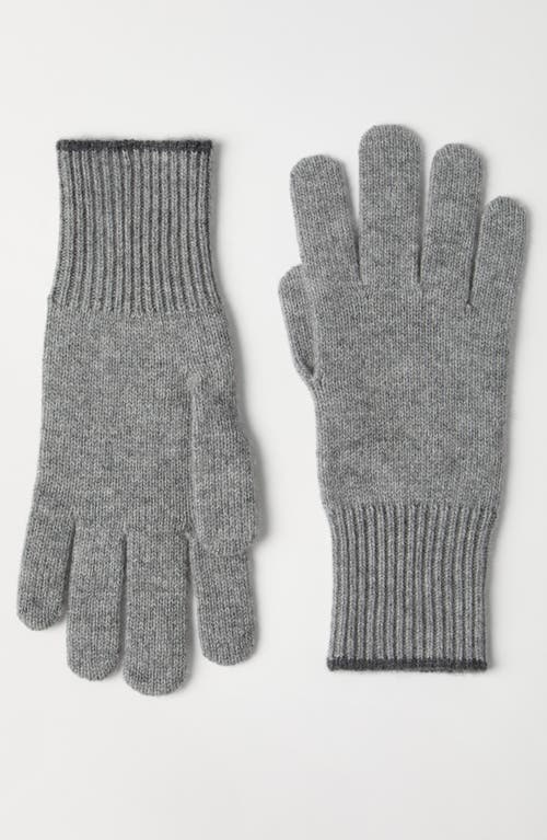 Brunello Cucinelli Knit Gloves In Grey