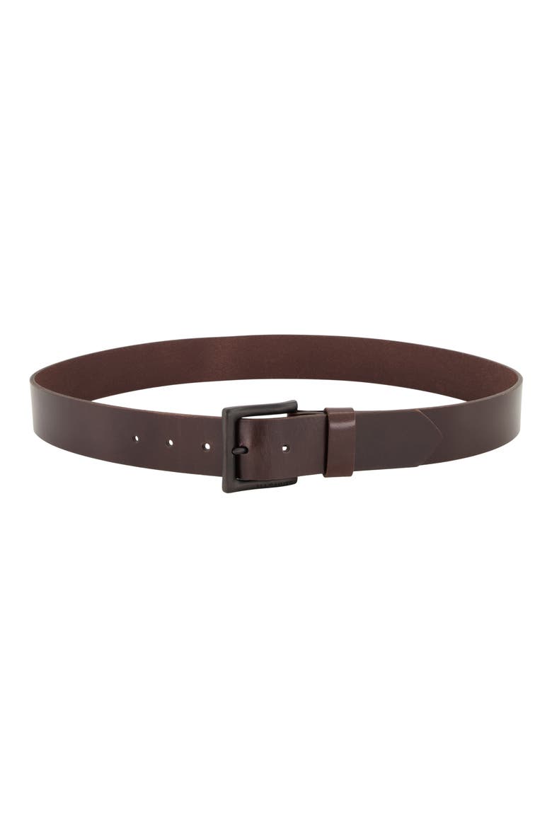 Solid Leather Belt, Main, color, BURNT UMBER