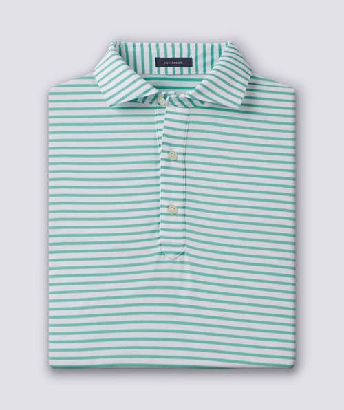 Turtleson Gus Stripe Performance Polo In Green