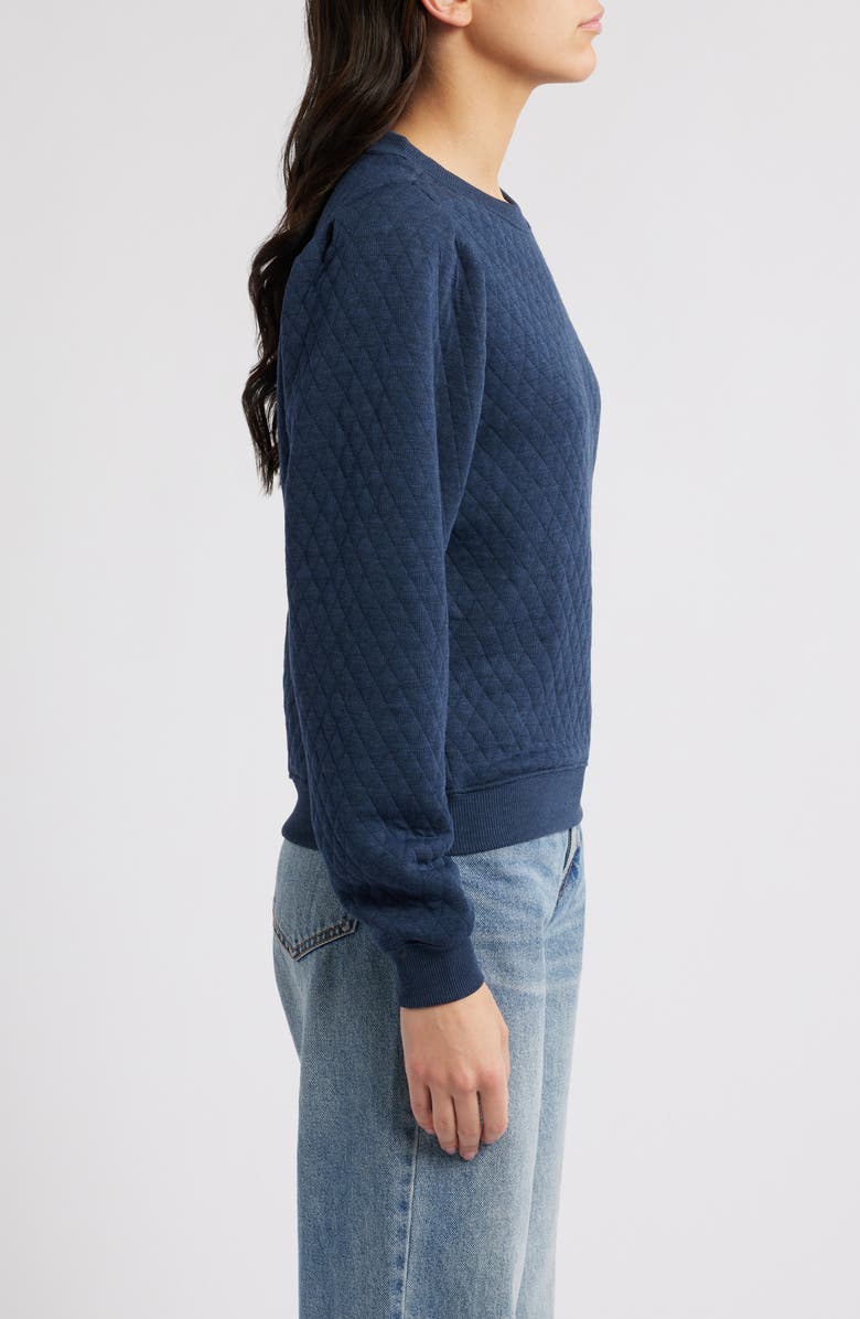Marine Layer Corbet Quilted Sweatshirt, Alternate, color, Navy Heather