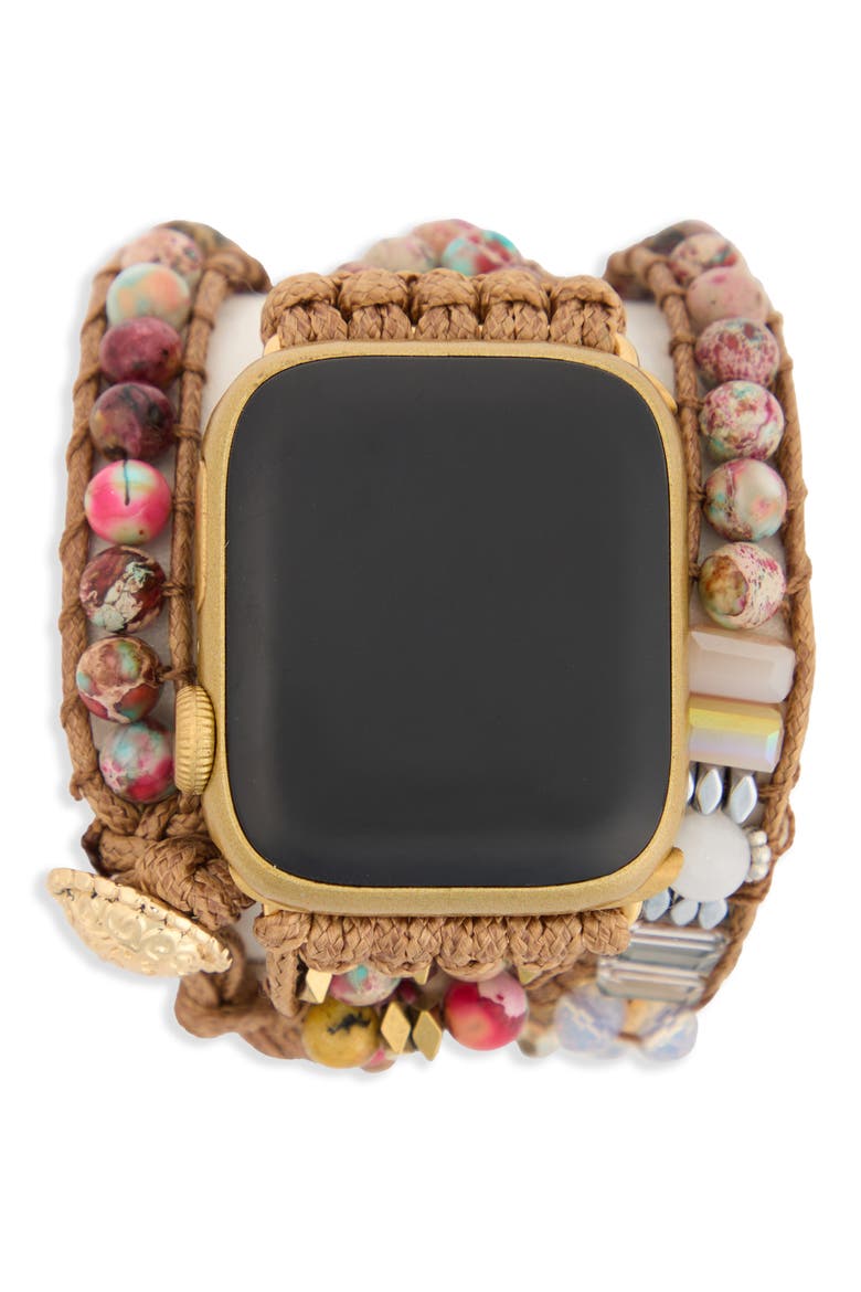 Bohemian Mixed Stone Apple Watch® Watchband, Main, color, PINK