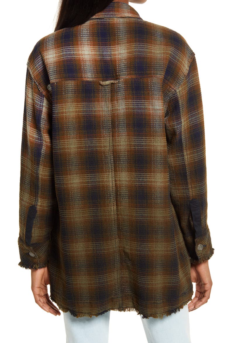 Anneli Plaid Shirt Jacket, Alternate, color, NAVY TOBACCO COMBO