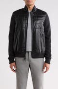 Bugatchi Mixed Media Bomber Jacket