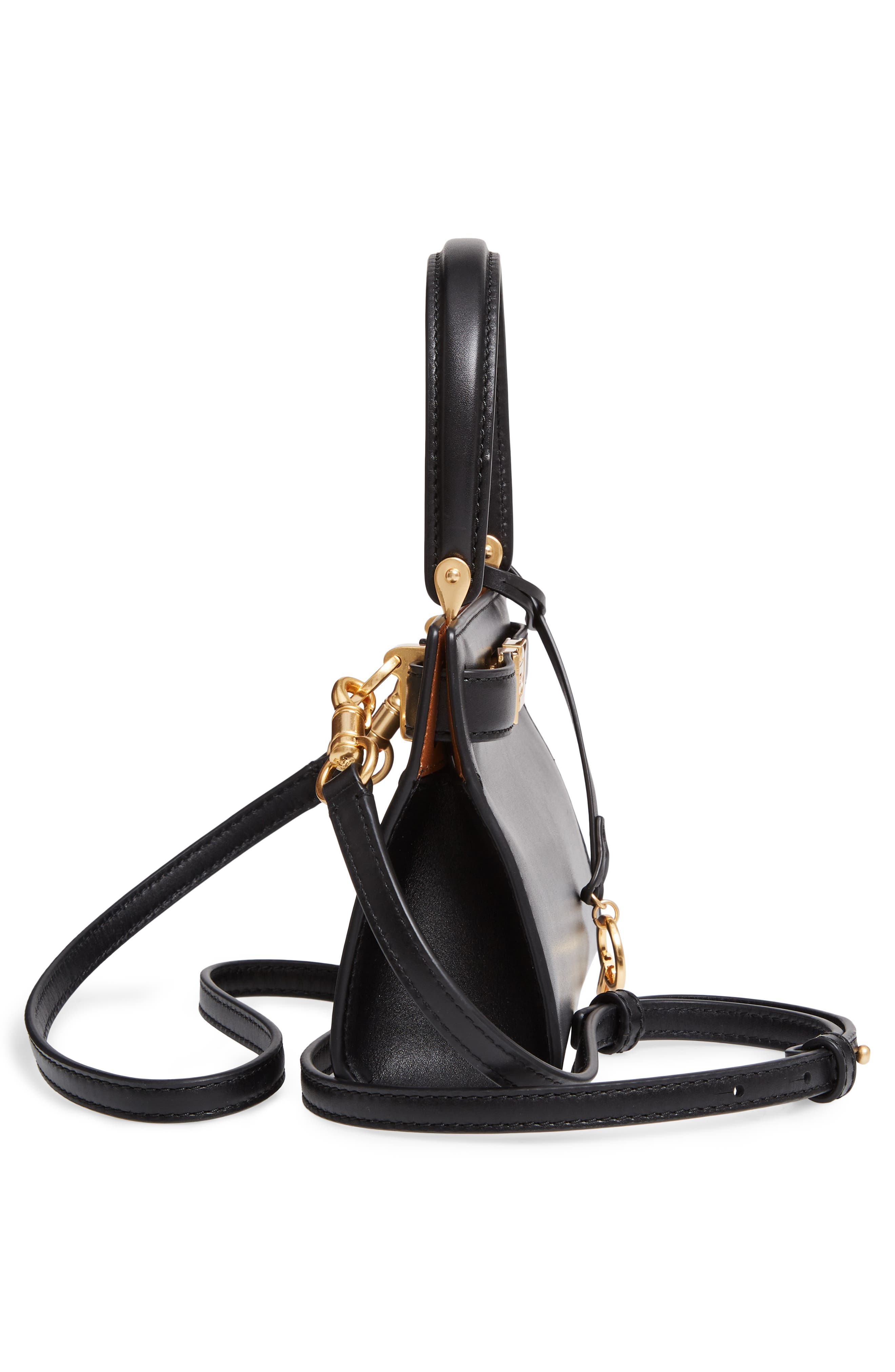 Tory Burch Mini Lee Radziwill Leather Bag, Alternate, color, 