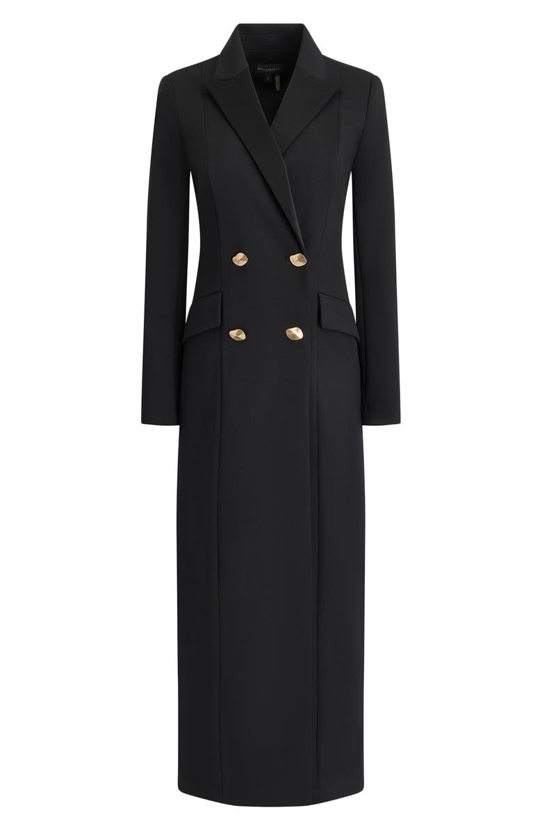 Donna Karan New York Double Breasted Long Sleeve Crepe Blazer Gown, Alternate, color, Black/ Black