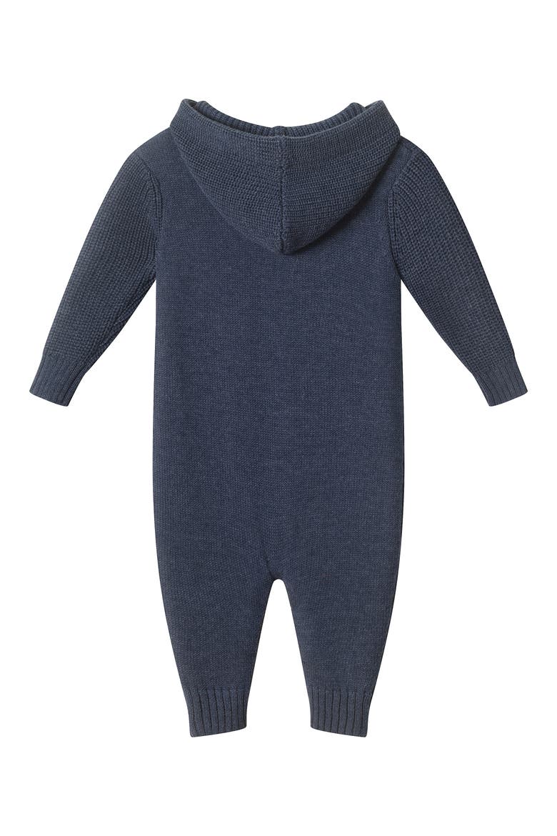 Kids' Hooded Cotton Sweater Romper, Alternate, color, NAVY