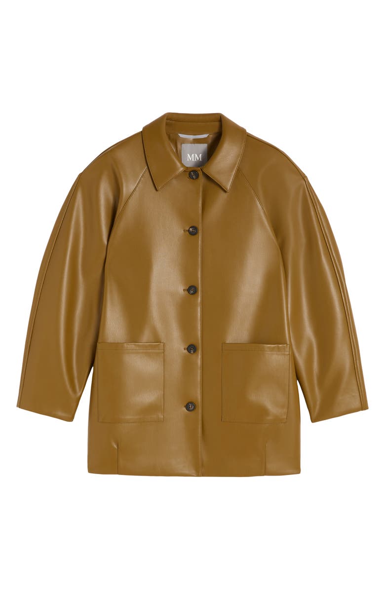 MM by Max Mara Fuoco Faux Leather Jacket, Alternate, color, Olive Green