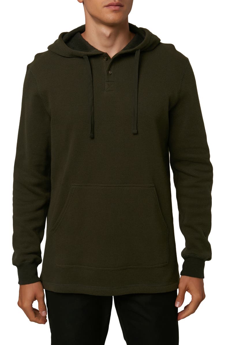 O'Neill Olympia Thermal Henley Pullover Hoodie, Main, color,