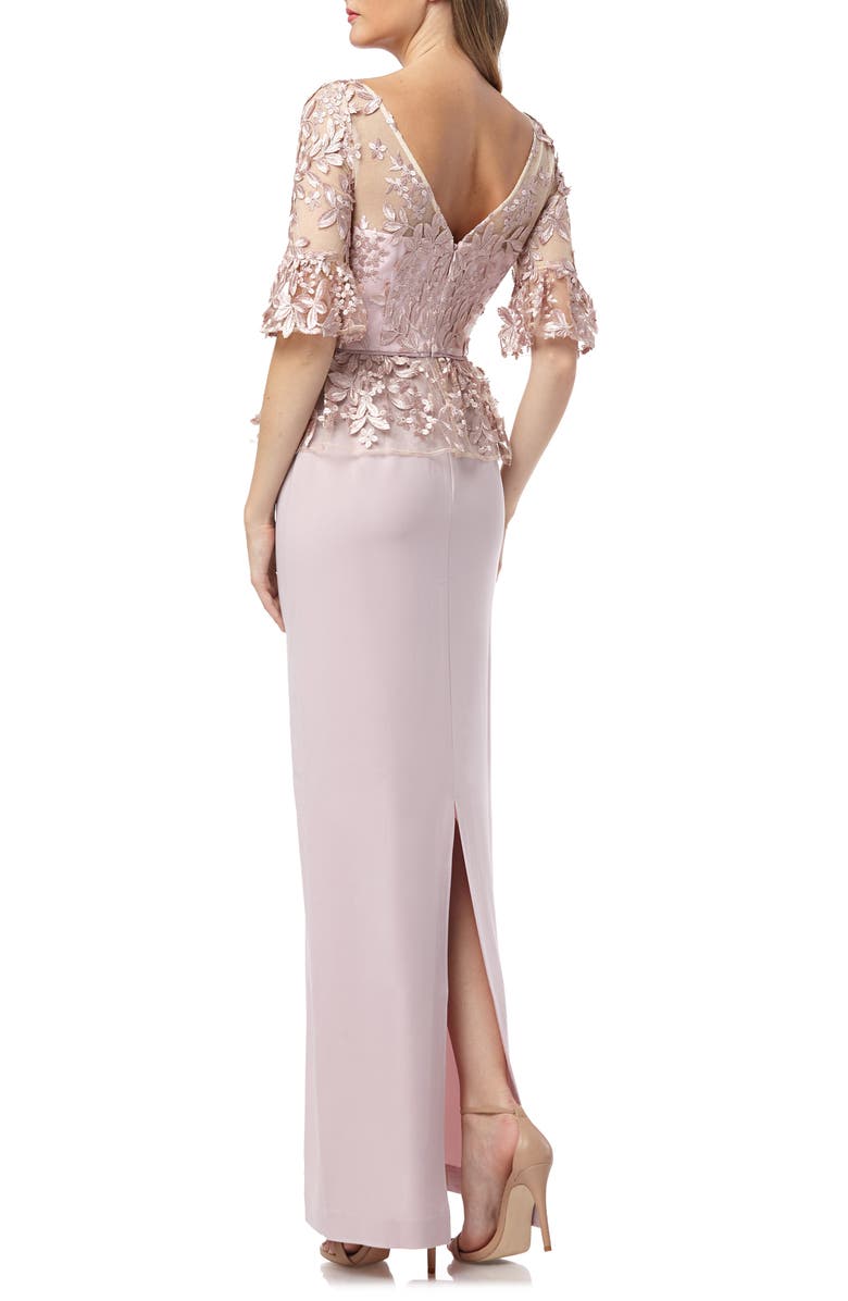 JS Collections Embroidered Mock Two-Piece Gown, Alternate, color,