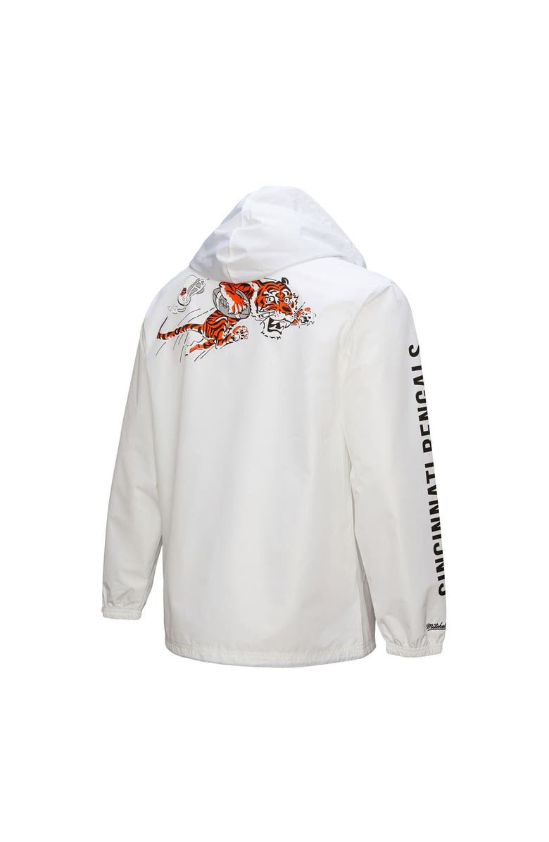 Mitchell & Ness Men's Mitchell & Ness  White Cincinnati Bengals Vintage Logo Coaches Full-Snap Hoodie Jacket, Alternate, color, 