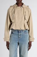 McQueen Belted Cotton Windbreaker Jacket