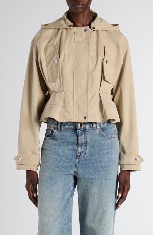 McQueen Belted Cotton Windbreaker Jacket in Pale Beige at Nordstrom, Size 36