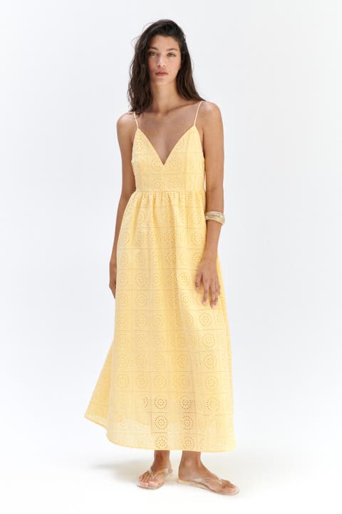 Tie-strap Broderie Anglaise Dress